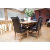 Country Oak 1.3m to 1.8m X Leg Table 4 Emperor Brown Leather Chairs - SPRING MEGA DEAL - 18