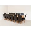 Country Oak 3.4m X Leg Oval Extending Table 14 Titan Brown Chairs Set - 3