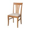 Victoria Solid Oak Dining Chair with Beige Linen Fabric pads - 25% OFF SPRING SALE - 3
