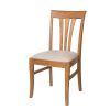Victoria Solid Oak Dining Chair with Beige Linen Fabric pads - 10% OFF SPRING SALE - 3