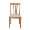 Victoria Solid Oak Dining Chair with Beige Linen Fabric pads - 25% OFF SPRING SALE - 4