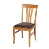 Victoria Oak Dining Chair Brown Leather Pad - 20% OFF SPRING SALE - 3