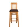 Westfield Oak Kitchen Stool with Brown Leather Seat Pad - 10% OFF SPRING SALE - 5