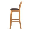 Westfield Oak Kitchen Stool with Brown Leather Seat Pad - 10% OFF SPRING SALE - 6
