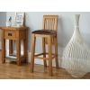 Westfield Oak Kitchen Stool with Brown Leather Seat Pad - 10% OFF SPRING SALE - 2