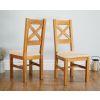 Windermere Cross Back Oak Dining Chair With Cream Leather Seat - 10% OFF SPRING SALE - 3