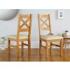 Windermere Cross Back Oak Dining Chair With Cream Leather Seat - 10% OFF SPRING SALE - 2