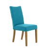 Windsor Teal Fabric Dining Chair with Oak Legs - SPRING SALE - 3