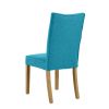 Windsor Teal Fabric Dining Chair with Oak Legs - SPRING SALE - 4