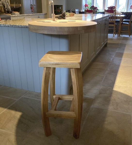 Bali Solid Oak Kitchen Stool Free Delivery Top Furniture