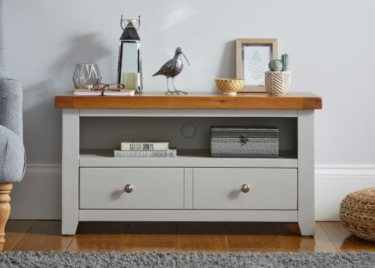 Cheshire Grey Painted 95cm Wide TV Unit with Drawer - SUMMER SALE