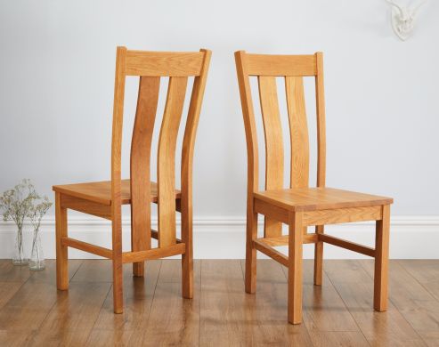 Churchill Solid Oak Dining Chair Timber Seat - £20 OFF SUMMER SALE