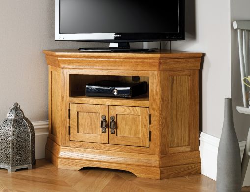 Farmhouse Corner Oak Fully Assembled TV Unit - SUMMER SALE