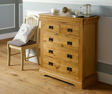 Farmhouse Country Oak 2 Over 3 Chest of Drawers - SUMMER SALE