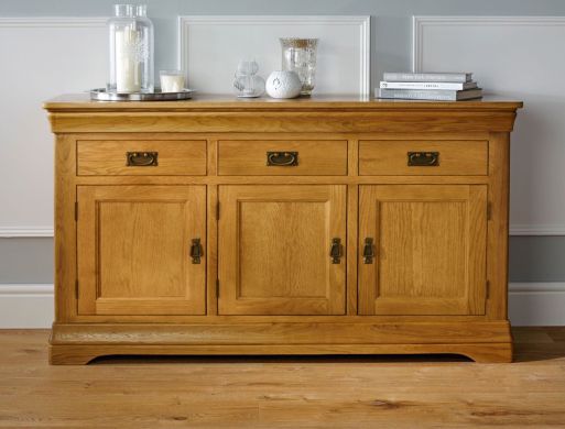 Farmhouse 140cm Large Assembled Oak Sideboard - £100 OFF SUMMER SALE