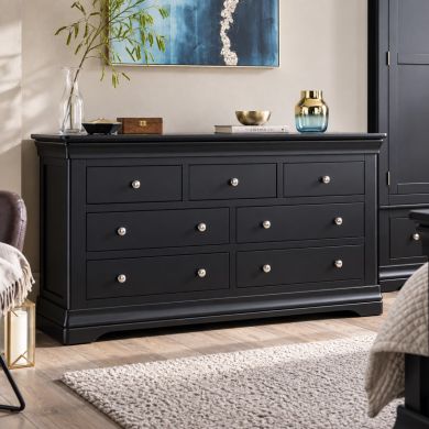 Toulouse Black Painted Large 3 Over 4 Chest of Drawers professional photo