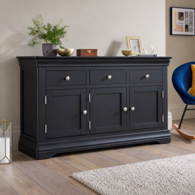 Toulouse 140cm Black Painted Large Sideboard professional photo