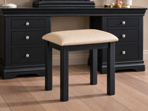 Toulouse Black Painted Dressing Table Stool professional photo
