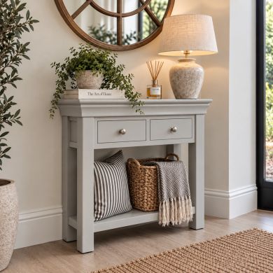 Toulouse Grey Painted Hallway Console Table 2 Drawers