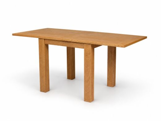 Lichfield 80cm square flip top oak dining table fully extended to 160cm