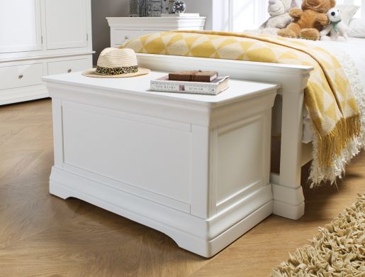 Toulouse White Painted Storage Blanket Box Ottoman - 20% Off Discount Code FLASH
