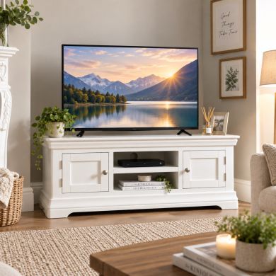 Toulouse White Painted Large Assembled TV Unit 2 Doors and Shelf - Customer review photo