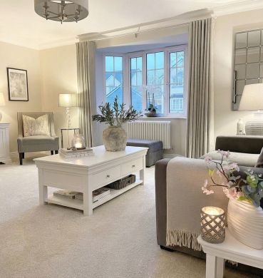 Toulouse White Painted Large Coffee Table 4 Drawers with Shelf Instagram Influencer @love.to.be.home living room photo