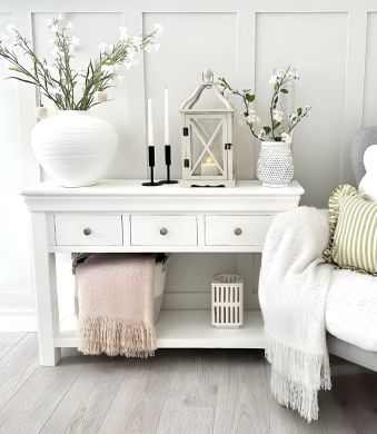 Toulouse White Painted 3 Drawer Large Assembled Console Table - @farleysnest on Instagram collaboration photo