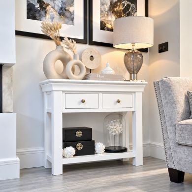 Toulouse White Painted Assembled Console Table 2 Drawers - Photo from @renovation_44 on Instagram collab