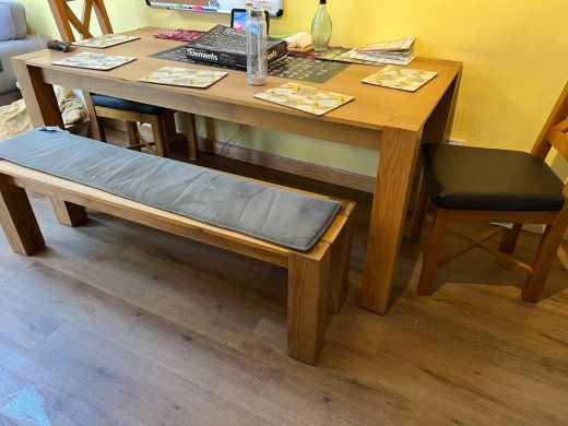 Cambridge 180cm Oak Table and Bench Dining Set