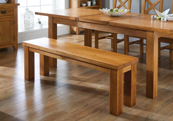 Country Oak 1.5m Solid Oak Kitchen Bench - £50 OFF FLASH SALE