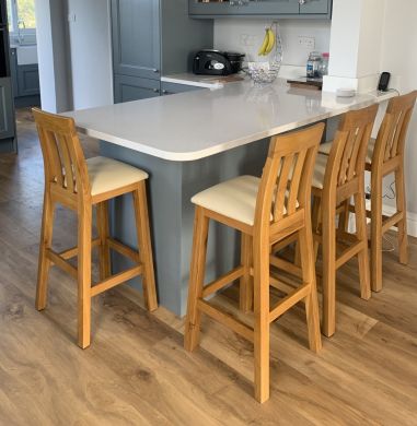 Billy Oak Tall Kitchen Bar Stool Cream Leather - customer review photo