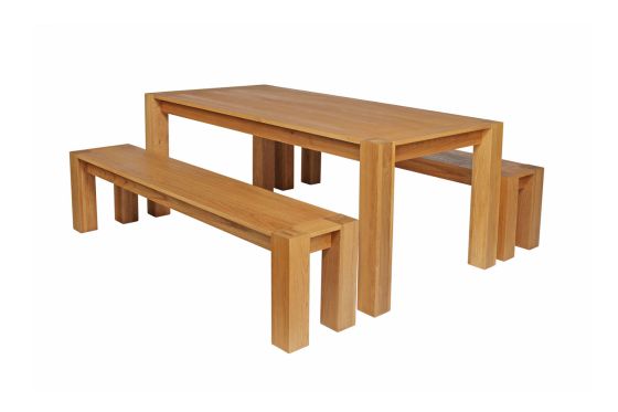 Cambridge 180cm Oak Table & 2 x 180cm Cambridge Benches