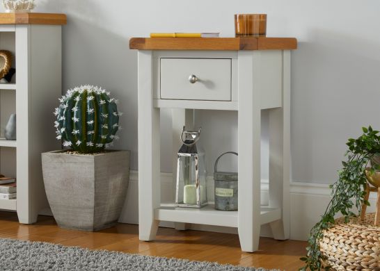 Cheshire Grey Painted Oak Telephone Table with Drawer