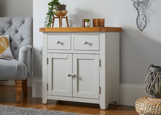 Cheshire Grey Painted 75cm Petite Oak Sideboard