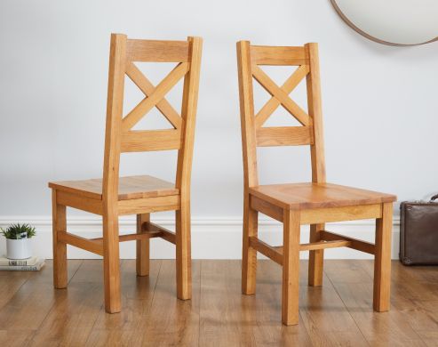 Windermere Cross Back Oak Chair With Timber Seat - 20% OFF CODE DEAL