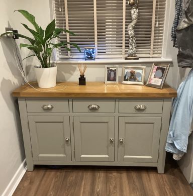 Country Cottage 140cm Grey Painted Fully Assembled Large Sideboard - Customer review photo