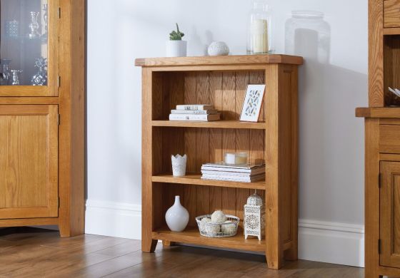 Country Oak Small Low Bookcase