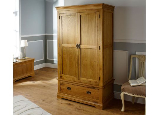 Farmhouse Country Oak Double Oak Wardrobe - 10% OFF SPRING SALE