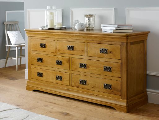 Farmhouse Country Oak 3 Over 4 Large Chest of Drawers - 20% OFF SPRING SALE