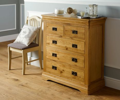 Farmhouse Country Oak 2 Over 3 Chest of Drawers - SPRING SALE
