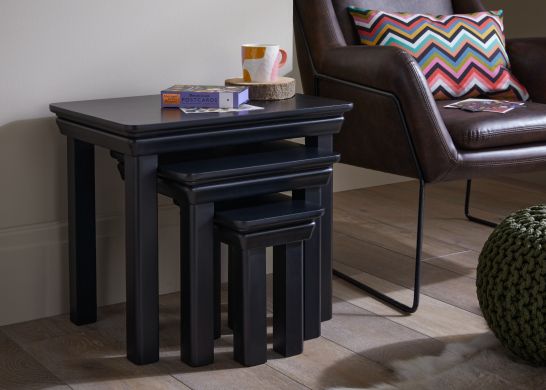 Toulouse Black Painted Nest Of 3 Tables / Side Tables professional photo