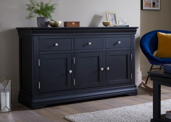 Toulouse 140cm Black Painted Large Sideboard professional photo