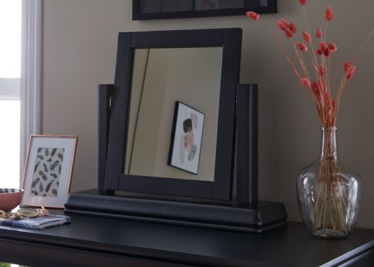 Toulouse Black Painted Dressing Table Mirror professional photo