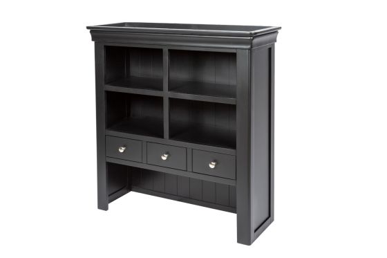 Toulouse 100cm Black Painted Hutch Unit for combining with sideboard
