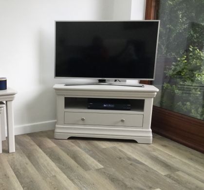 Toulouse Grey Painted Corner TV Unit with Drawer
