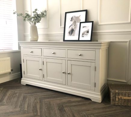 Toulouse Grey Painted Large 160cm Sideboard - Close colour match to Farrow & Ball Cornforth White paint.