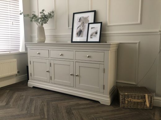 Toulouse Grey Painted Large 160cm Sideboard - Close colour match to Farrow & Ball Cornforth White paint.
