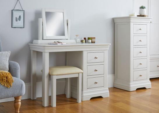 Toulouse Grey Painted Single Pedestal Dressing Table
