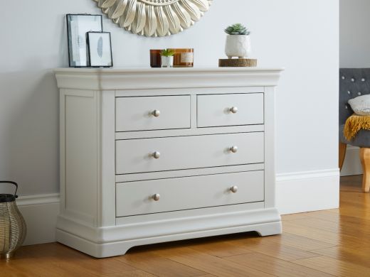 Toulouse Grey Painted 2 Over 2 Chest of Drawers